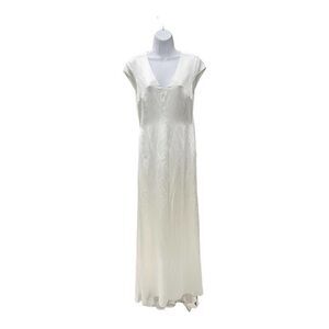 REFORMATION Genna Silk Cap Sleeve Long Dress Gown Formal Wedding Ivory 6